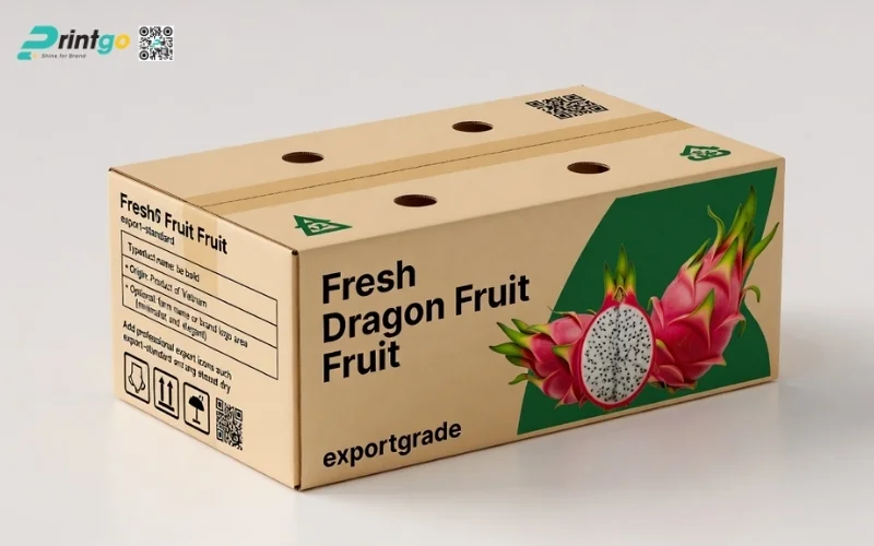 Mẫu thùng carton đựng 10 quả thanh long