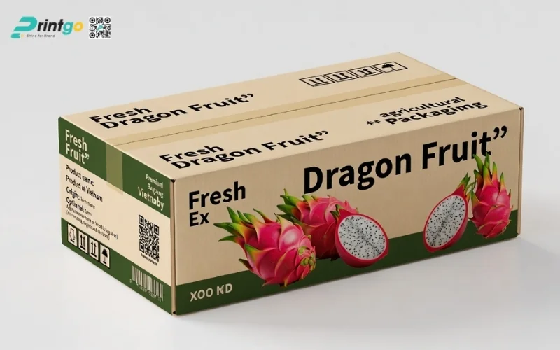Mẫu thùng carton đựng 10 quả thanh long