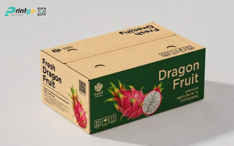 Mẫu thùng carton đựng 10 quả thanh long