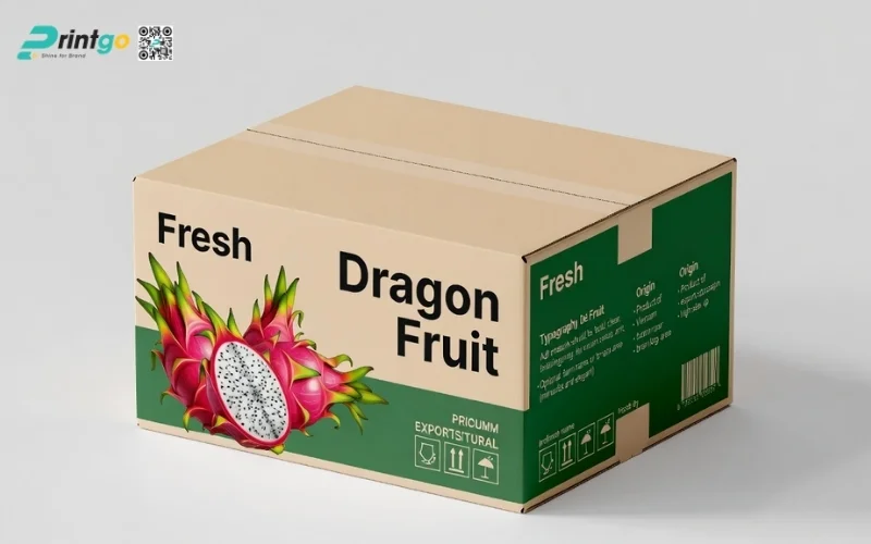 Mẫu thùng carton đựng 10 quả thanh long