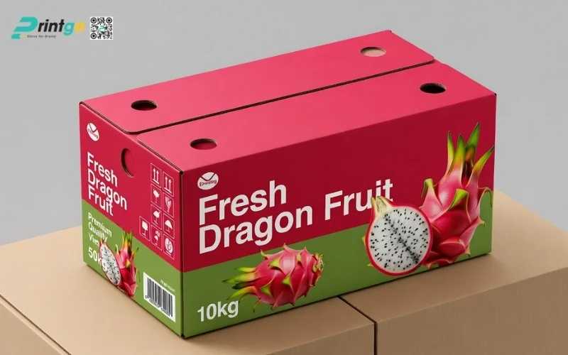 Mẫu thùng carton đựng 10 quả thanh long