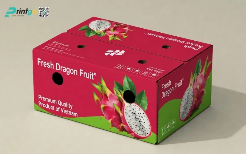 Mẫu thùng carton đựng 10 quả thanh long