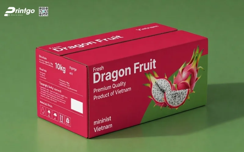 Mẫu thùng carton đựng 10 quả thanh long