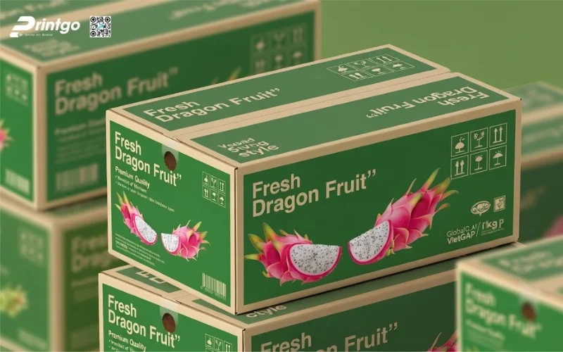 Mẫu thùng carton đựng 10 quả thanh long