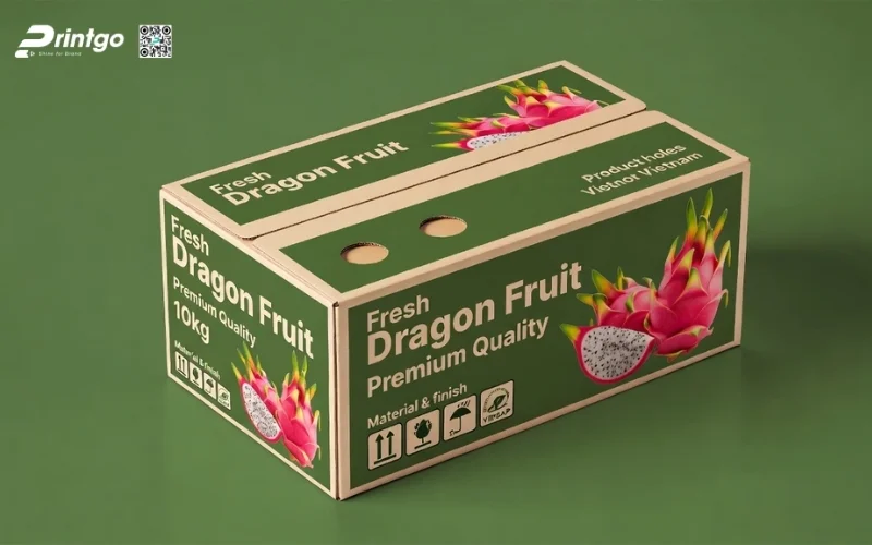 Mẫu thùng carton đựng 10 quả thanh long