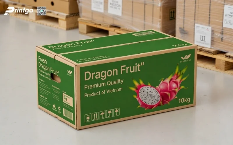 Mẫu thùng carton đựng 10 quả thanh long