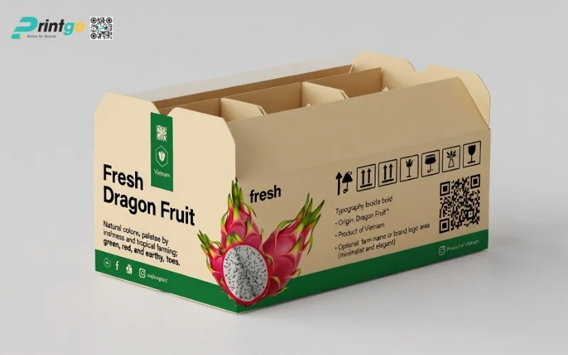 Mẫu thùng carton đựng thanh long 9kg