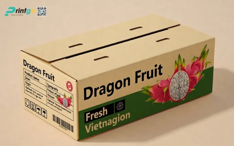 Mẫu thùng carton đựng thanh long 9kg