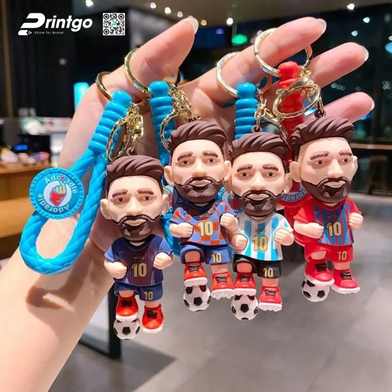  Móc khóa World Cup cao su PVC hình cầu thủ
