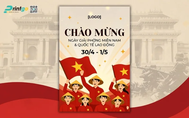 Poster giải phóng miền Nam phong cách truyền thống, đậm chất lịch sử