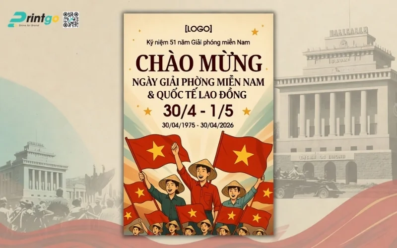 Poster giải phóng miền Nam phong cách truyền thống, đậm chất lịch sử