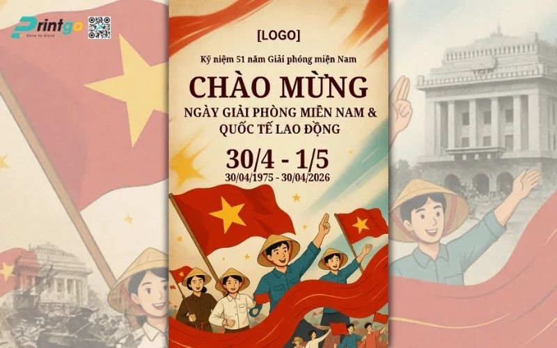 Poster giải phóng miền Nam phong cách truyền thống, đậm chất lịch sử