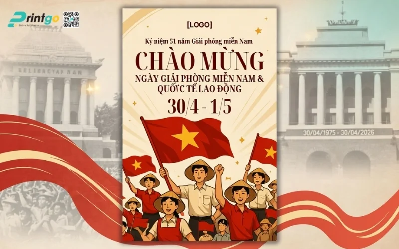 Poster giải phóng miền Nam phong cách truyền thống, đậm chất lịch sử