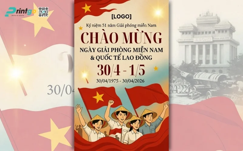 Poster giải phóng miền Nam phong cách truyền thống, đậm chất lịch sử