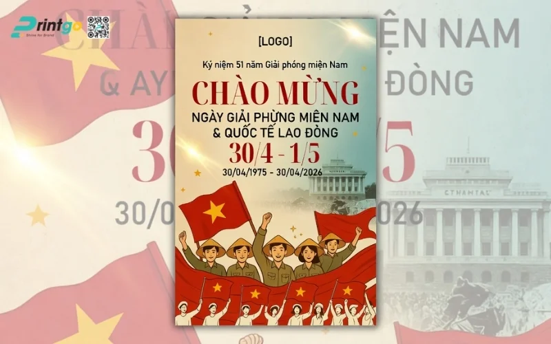 Poster giải phóng miền Nam phong cách truyền thống, đậm chất lịch sử