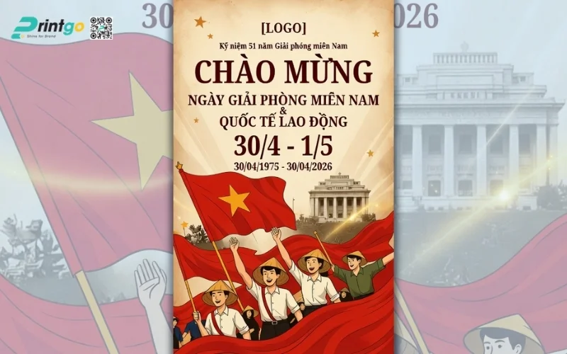 Poster giải phóng miền Nam phong cách truyền thống, đậm chất lịch sử