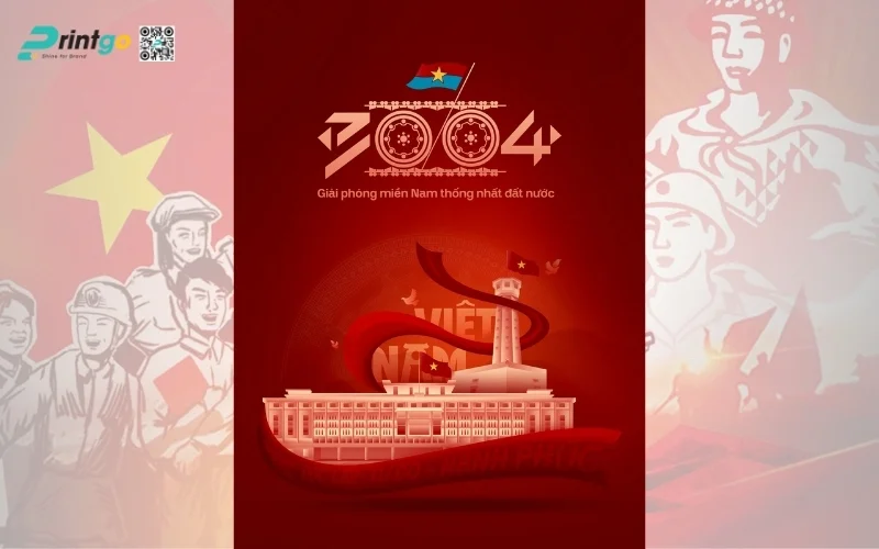 Poster thống nhất đất nước biểu tượng 51 năm tự hào