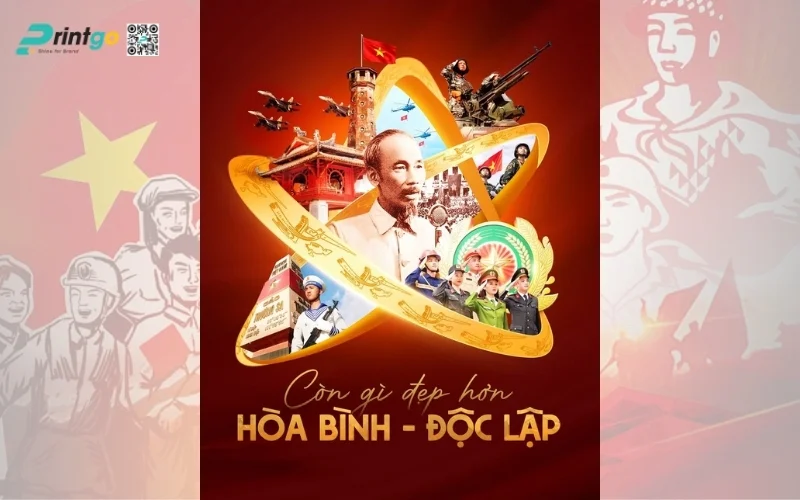 Poster thống nhất đất nước biểu tượng 51 năm tự hào