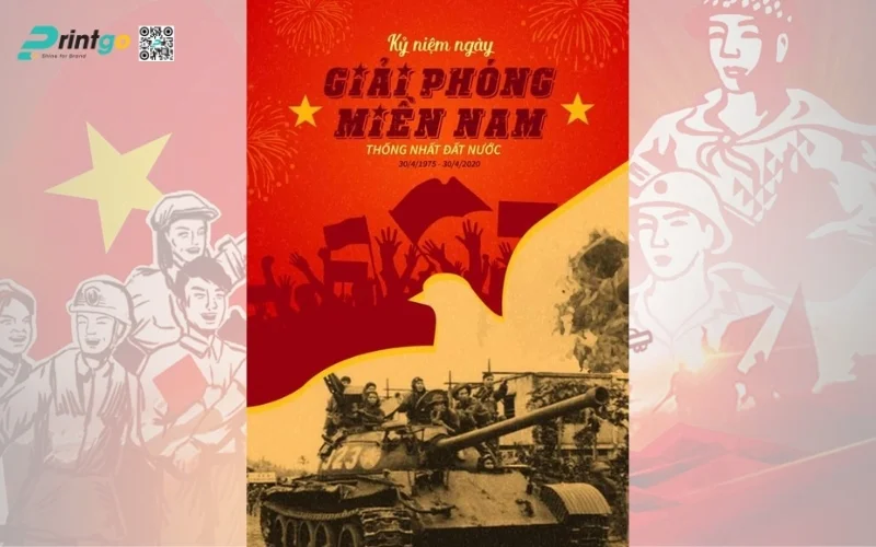 Poster thống nhất đất nước biểu tượng 51 năm tự hào