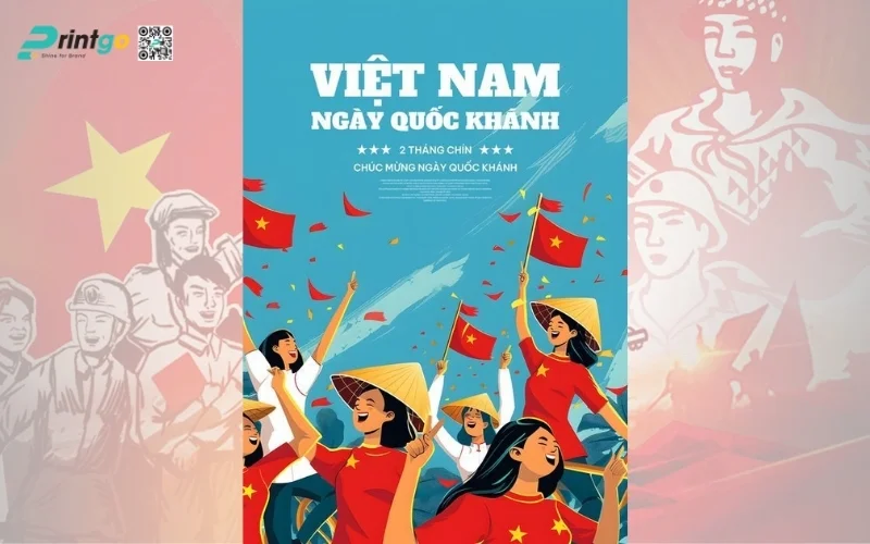 Poster thống nhất đất nước biểu tượng 51 năm tự hào