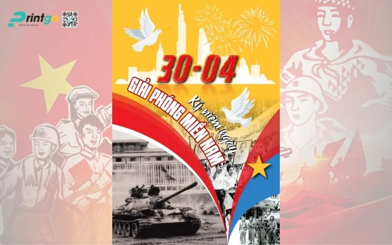 Poster thống nhất đất nước biểu tượng 51 năm tự hào