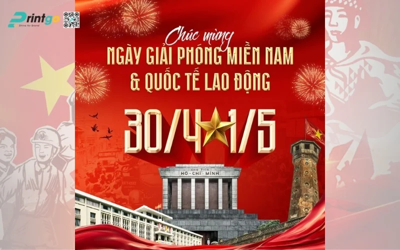Poster thống nhất đất nước biểu tượng 51 năm tự hào