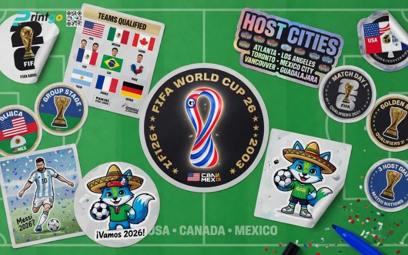 Sticker World Cup thường được in bằng chất liệu gì?