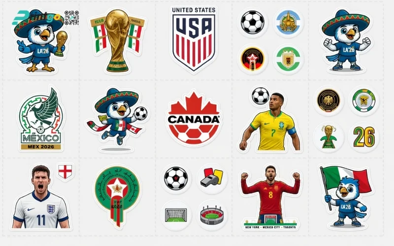 Dịch vụ thiết kế & in sticker World Cup 2026 theo yêu cầu tại Printgo