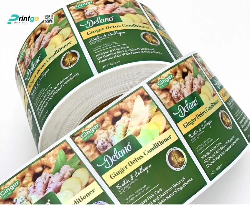 Mẫu tem nhãn dạng cuộn ngành làm đẹp - sức khoẻ
