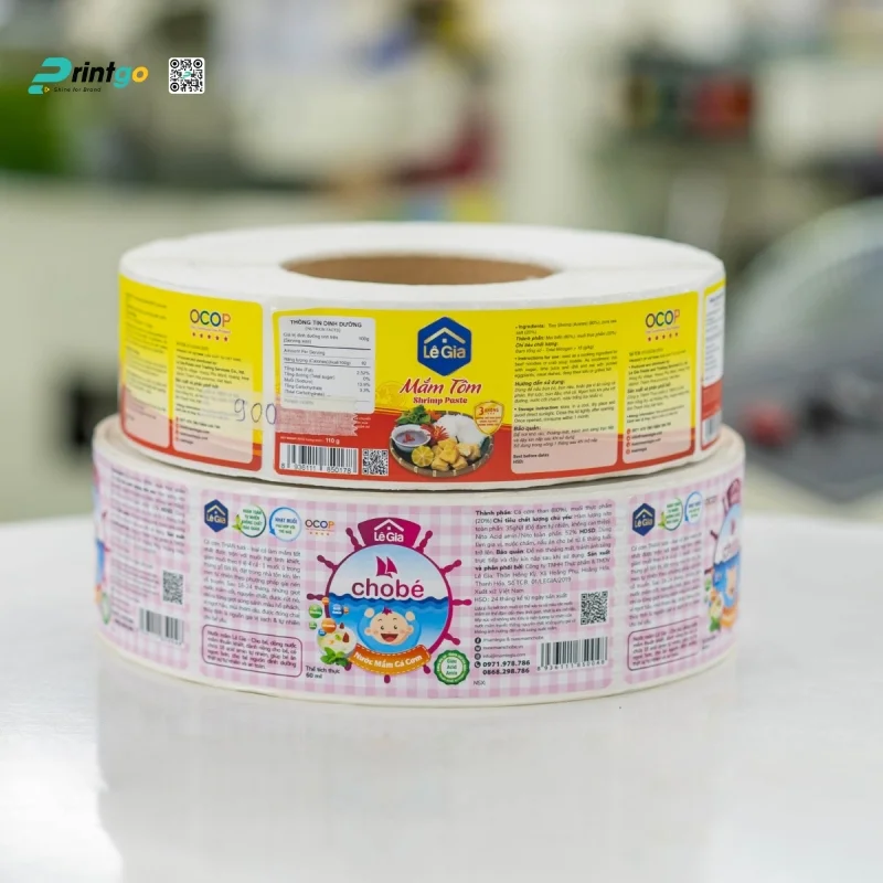 Mẫu tem nhãn decal cuộn ngành F&B 