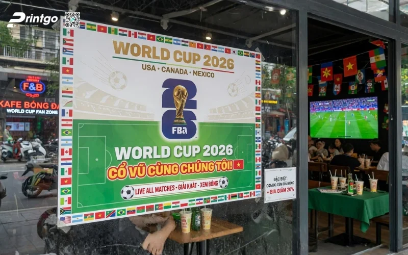 Mùa World Cup 2026 cần in những ấn phẩm gì cho quán cafe?