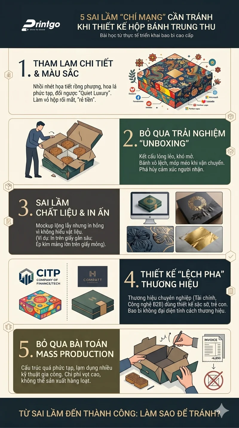 5 Sai lầm "chí mạng" cần tránh khi lên ý tưởng thiết kế hộp bánh trung thu