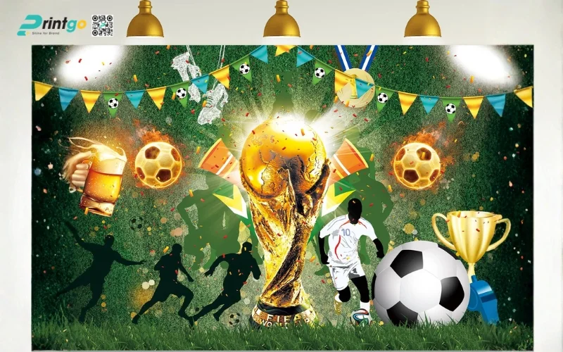 Chất liệu in backdrop World Cup phổ biến hiện nay