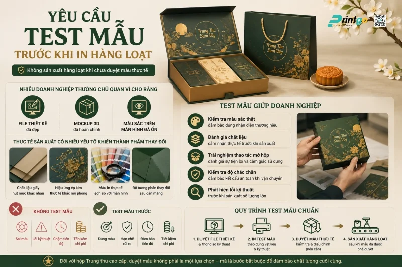 Yêu cầu test mẫu trước khi in hàng loạt
