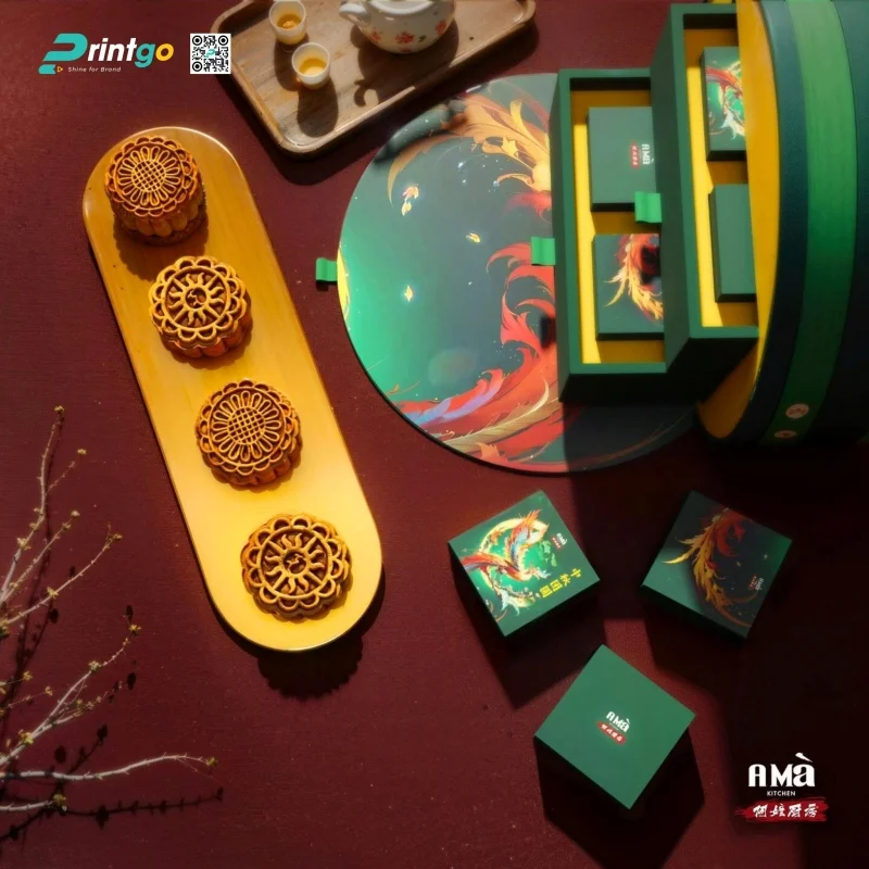 Kích thước hộp bánh trung thu 4 bánh thiết kế đẹp mắt