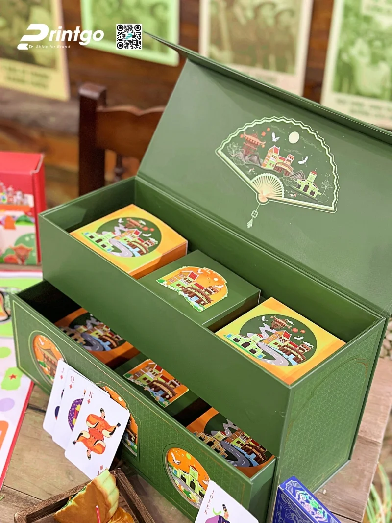 Kích thước hộp bánh trung thu 6 bánh kết hợp boardgame