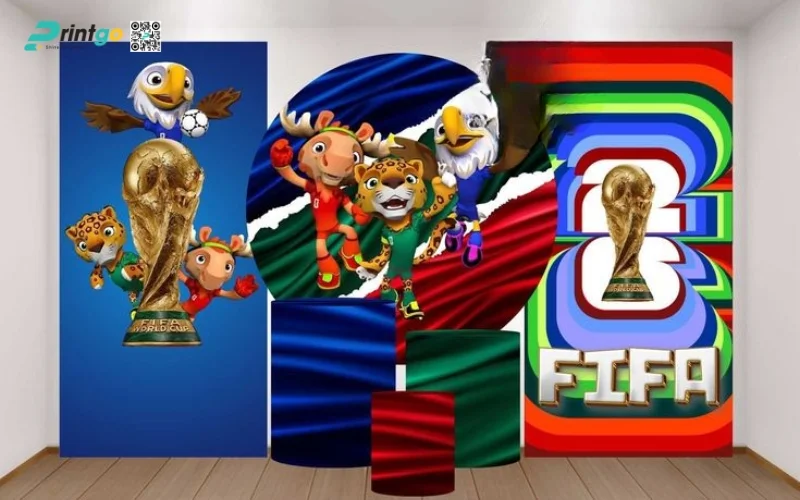 Mẫu backdrop check-in mùa World Cup cho ngành F&B