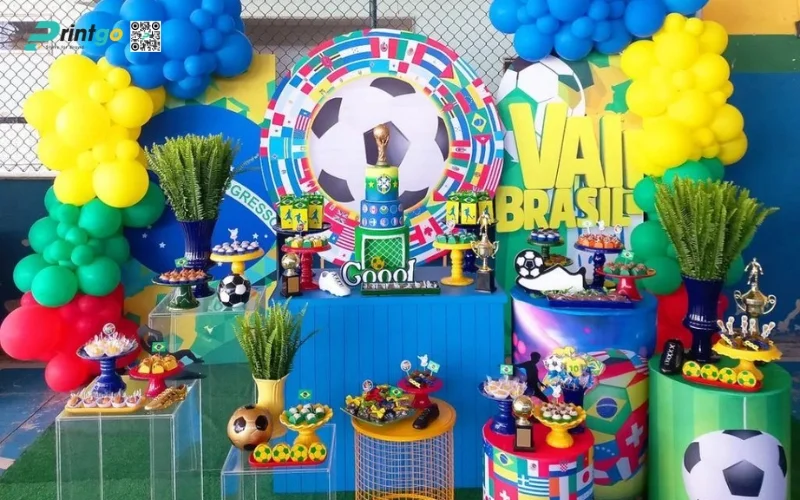 Mẫu backdrop check-in mùa World Cup cho ngành F&B