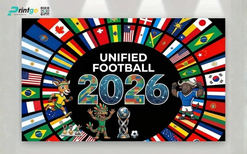 Mẫu backdrop check-in mùa World Cup cho ngành F&B