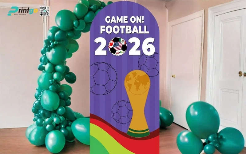 Mẫu backdrop check-in mùa World Cup cho ngành F&B