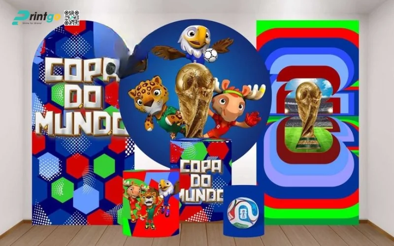 Mẫu backdrop check-in mùa World Cup cho ngành F&B