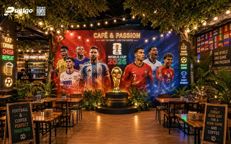 Mẫu backdrop World Cup 2026 cho nhà hàng và beer club