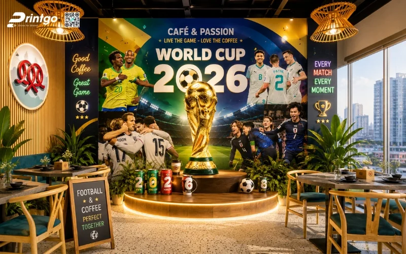 Mẫu backdrop World Cup 2026 cho nhà hàng và beer club