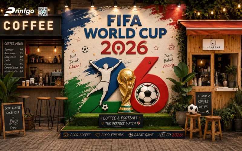 Mẫu backdrop World Cup 2026 cho quán cafe