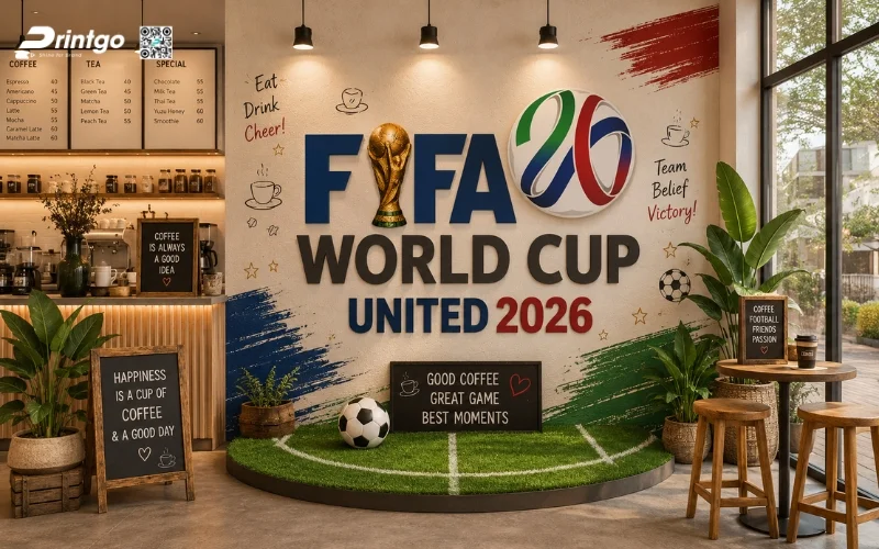 Mẫu backdrop World Cup 2026 cho quán cafe