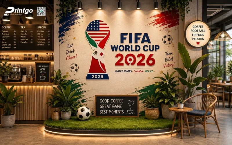 Mẫu backdrop World Cup 2026 cho quán cafe