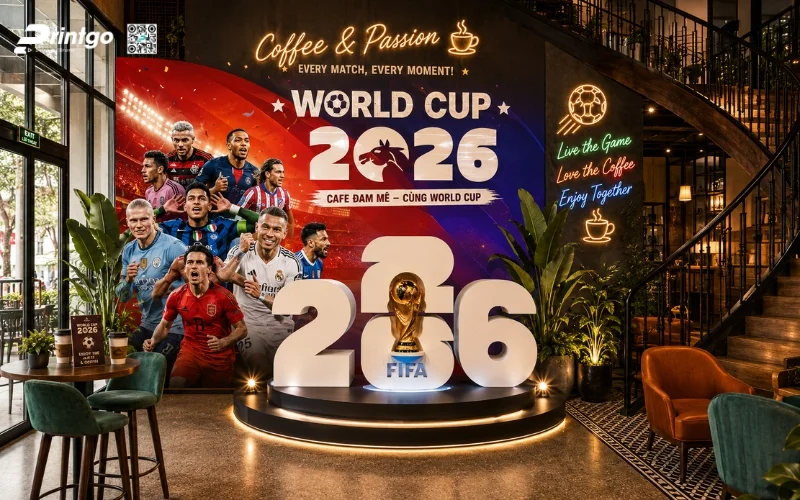 Mẫu backdrop World Cup 2026 cho quán cafe