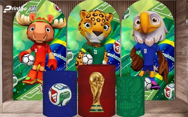 Mẫu backdrop World Cup 2026 checkin cho doanh nghiệp