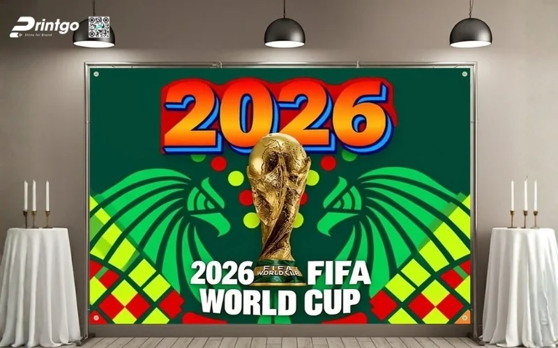 Mẫu backdrop World Cup 2026 checkin cho doanh nghiệp
