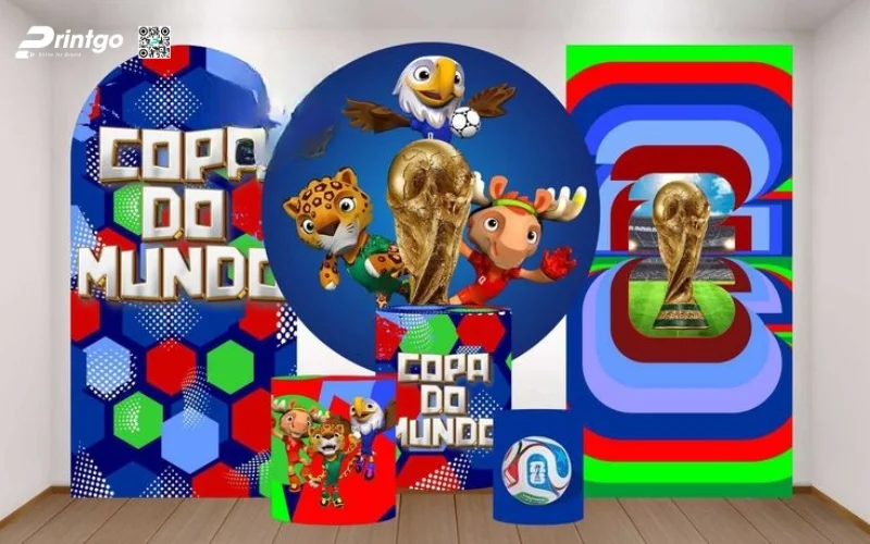 Mẫu backdrop World Cup 2026 checkin cho doanh nghiệp